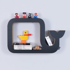 Półka na książki zabawki WIELORYB ecoono | czarny