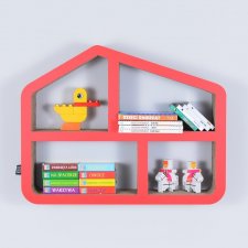 Półka na książki zabawki DOMEK ecoono | czerwony