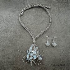 Opalit - komplet biżuterii lnianej