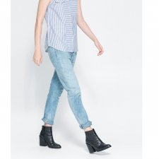 ZARA 38 jeansy relaxed fit boyfriendy jasnoniebieskie