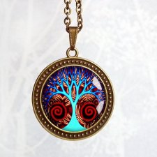 magiczne drzewo - naszyjnik duży medalion na łańcuszku- magic tree