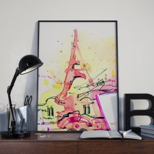 Plakat Paryż w ramie 20x30
