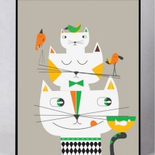 plakat Szczęśliwe koty 50x70cm