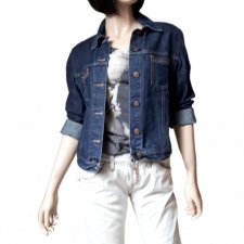 Mango M S jeansowa kurtka krótka katana