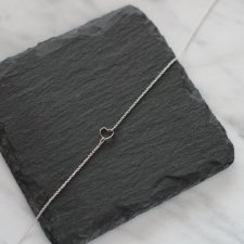 Rhodium Plated Tiny Heart Necklace