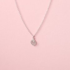 Rhodium Plated Little Leaf Necklace