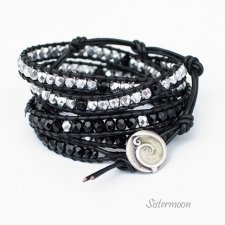 Bransoleta Boho Black and Silver