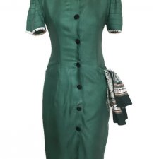 Szmaragdowa sukienka ołówkowa (autentyczny vintage)