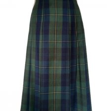 Wełniana zielona spódnica w kratę (autentyczny vintage)