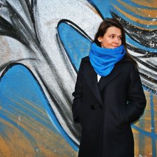 CHUSTA/SZALIK BUTTON SCARF UNISEX szara