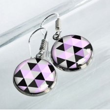 kolczyki srebrne bigle - magic lila