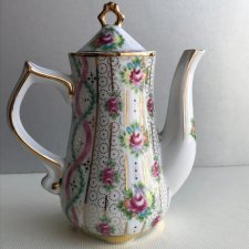 LIMOGES - MAŁY SKARB ❀ڿڰۣ❀ Różany imbryk - KOLEKCJONERSKI  - Elegancja i brabanckie złocenia