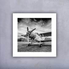 Plakat 70x70 cm Samoloty - silnik czarno-biały_06