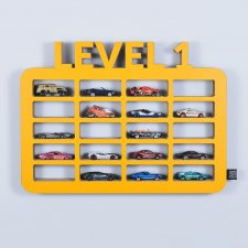 Półka na resoraki ORGANIZER na samochodziki GARAŻ LEVEL1 | żółty