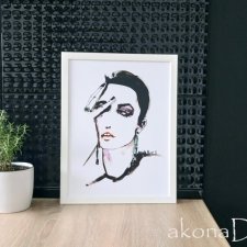 kolczyk, 30x40cm, wydruk autorskiej ilustracji