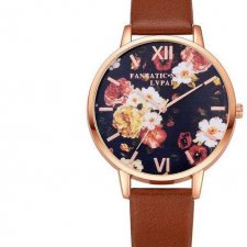 Rose Gold Floral Watch