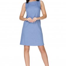 Sukienka taliowana, T235, jasnoniebieski