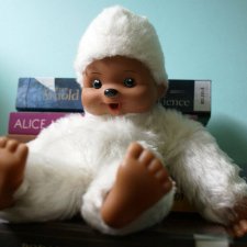 Biały Monchhichi Małpka Vintage