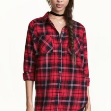 H&M flanelowa koszula w czerwoną kratę