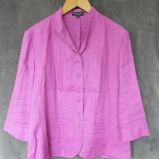 Żakiet lniany, w kolorze fuksji, roz. 42