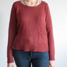 Ciepły sweter vintage ceglasty