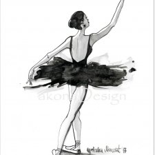 baletnica I, A4, wydruk autorskiej ilustracji