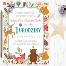 ZAPROSZENIE NA URODZINY LEŚNY ŚWIAT REZERWACJA