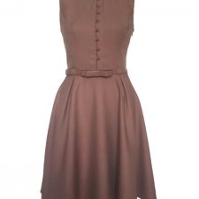 Retro wrzosowa sukienka stylizowana na lata 50-te pin-up