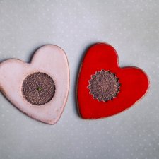 2x SERCE-MAGNES prezent w stylu WABI-SABI - zestaw od serca hand-made - oryginalny upominek w pudełku prezentowym - GAIA ceramika