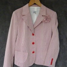 Żakiet w czerwone paseczki firmy ZARA, roz. 40