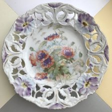 VICTORIAN PLATE 1880-1900's - Poppy Garden ❀ڿڰۣ❀ Obraz na porcelanie - PIĘKNY#8