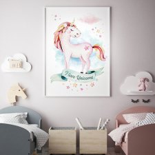 Plakat dla dzieci Jednorożec B2 50X70 cm