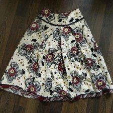 HEXELINE 38 WOOL + SILK * ZAMASZYSTA SPÓDNICA W KWIATY