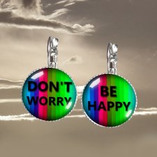 DONT WORRY kolczyki z napisem