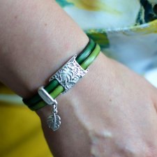 bransoletka skóra MAGNETOOS MONSTERA dual green