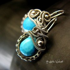 Kolczyki Dragony - Turkus Srebro