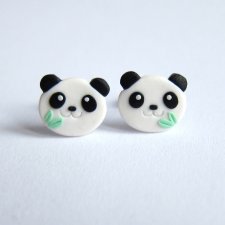 Małe  Kolczyki Dla Dziewczynki Misie Panda