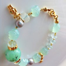 Akwamaryn & Chalcedon Aqua & Perły 95CT