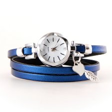 zegarek -bransoletka, niebieski, błyszczący pasek