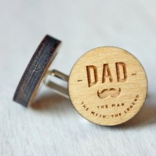 Drewniane spinki do mankietów dla TATY, Dzień Ojca