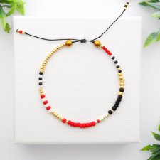 Bransoletka koralikowa Minimal Hematite - Light Red and Gold