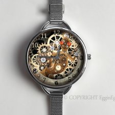 Mechaniczna jaszczurka - zegarek z dużą tarczką - Egginegg