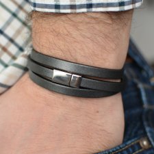 bransoletka męska HOMBREE triple steel graphite