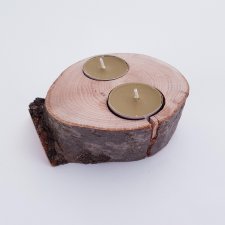 świecznik z drewna
