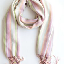 ZARA pastelowy szal pasy