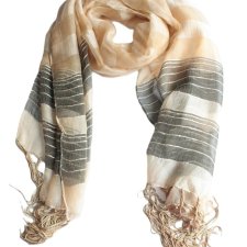 Duży szal vintage piękne frędzle