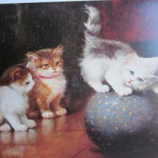 Nówka  Pocztówka -THE CAT COLLECTION - A BALANCING ACT   BY LEON CHARLES  HUBER ( 1858 - 1928 ) FINE ART