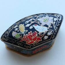 CLOISONNE ❀ڿڰۣ❀ ZŁOCONE Z RĘCZNIE NAKŁADANĄ EMALIĄ ❀ڿڰۣ❀ Sztuka orientu ❀ڿڰۣ❀ Puzderko