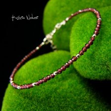 Bransoleta - Srebro Granat