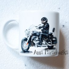 Kubek Ręcznie Malowany - Motocykl wzór 3